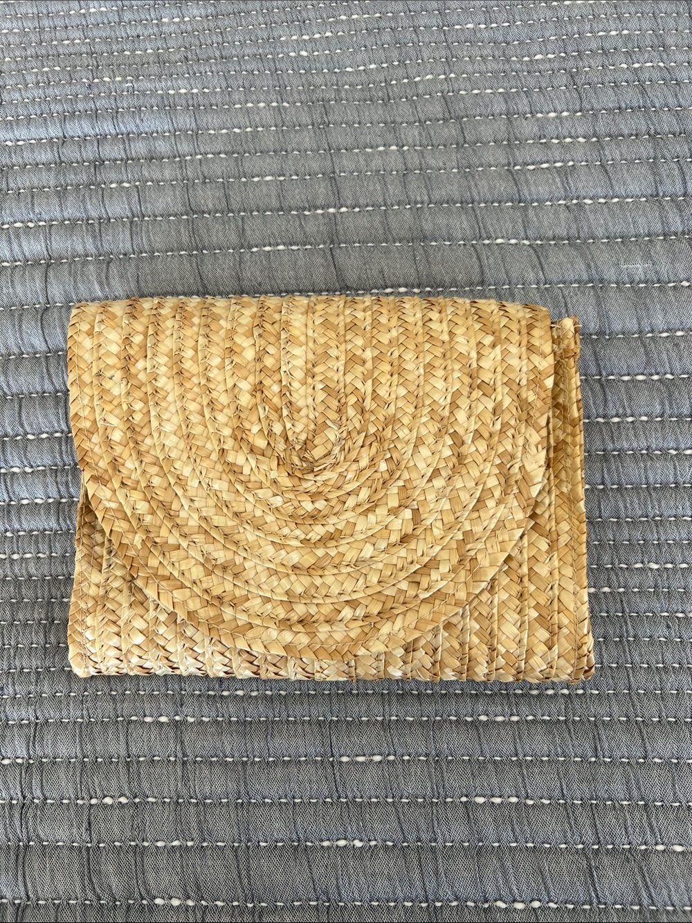 Woven Straw Clutch- Natural Tan